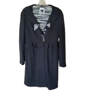 M Missoni Black White Cardigan  Jacket Ruffle Long
